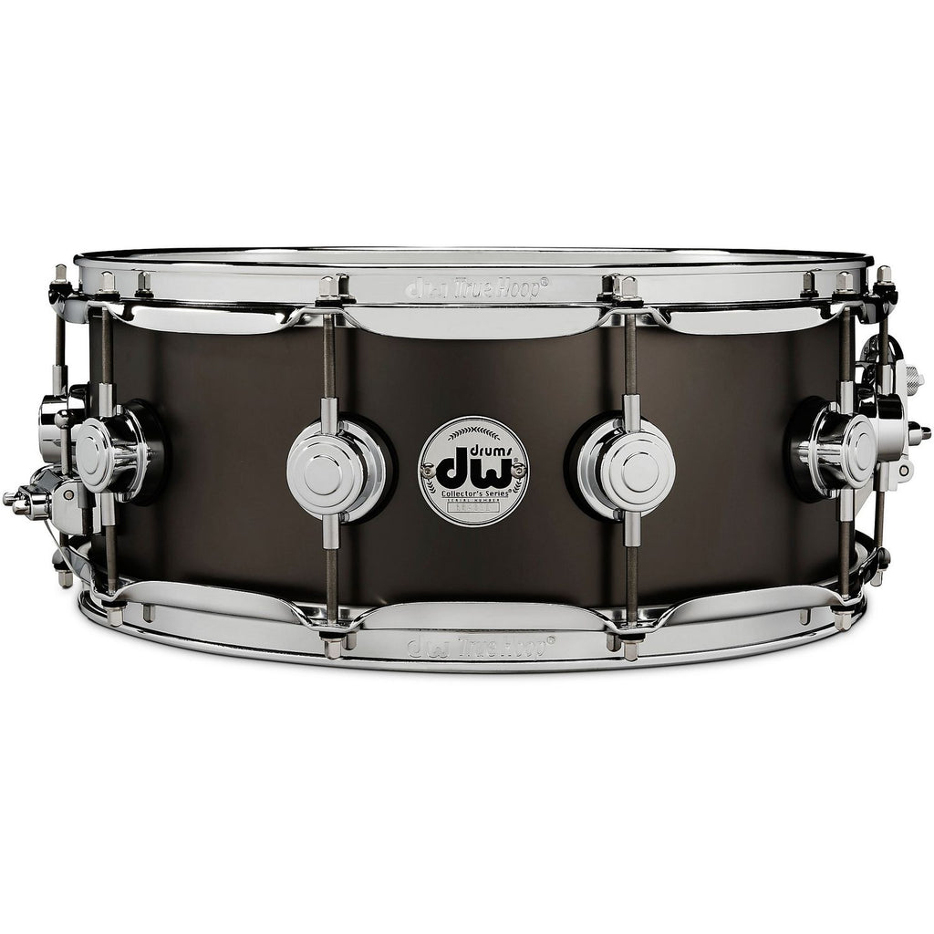 DW Collector's Series Satin Black Over Brass Snare Drum With Chrome Hardware