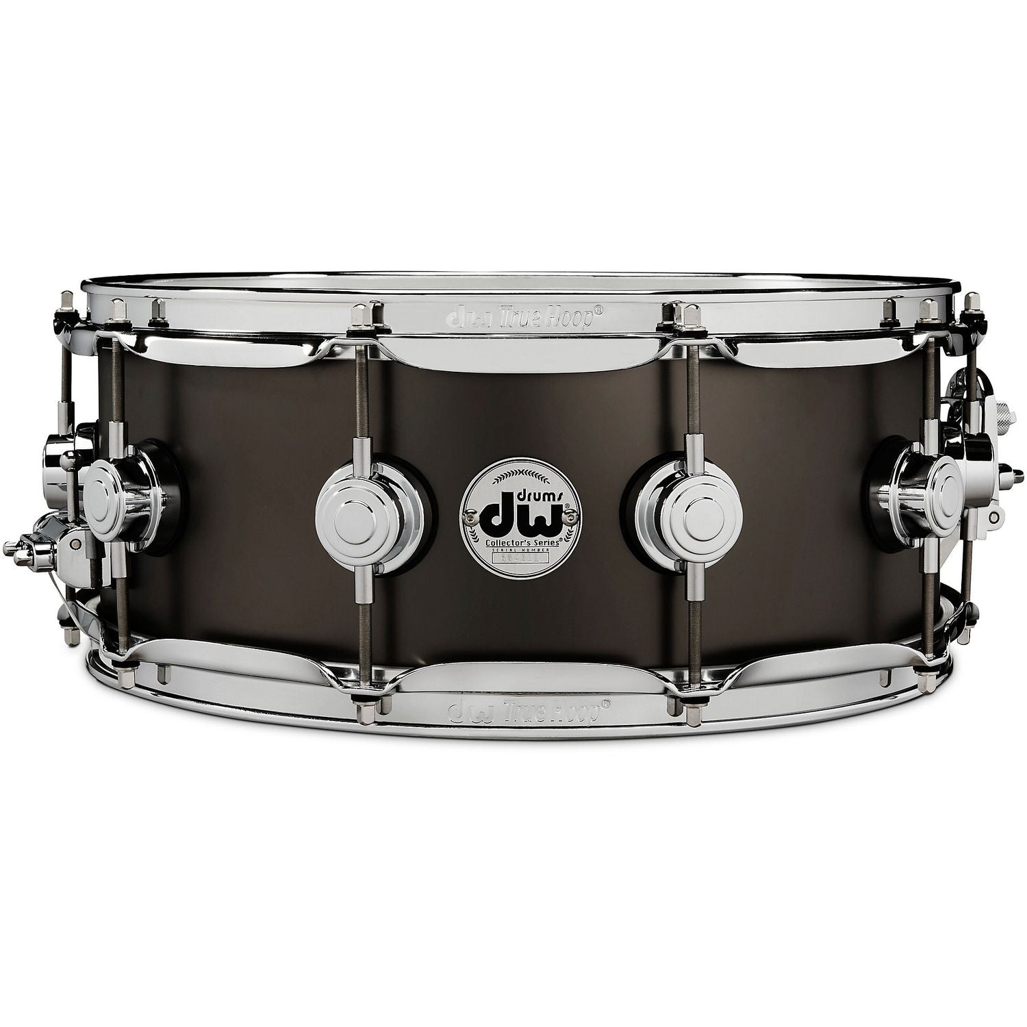 DW Collector's Series Satin Black Over Brass Snare Drum With Chrome Hardware