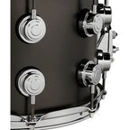 DW Collector's Series Satin Black Over Brass Snare Drum With Chrome Hardware