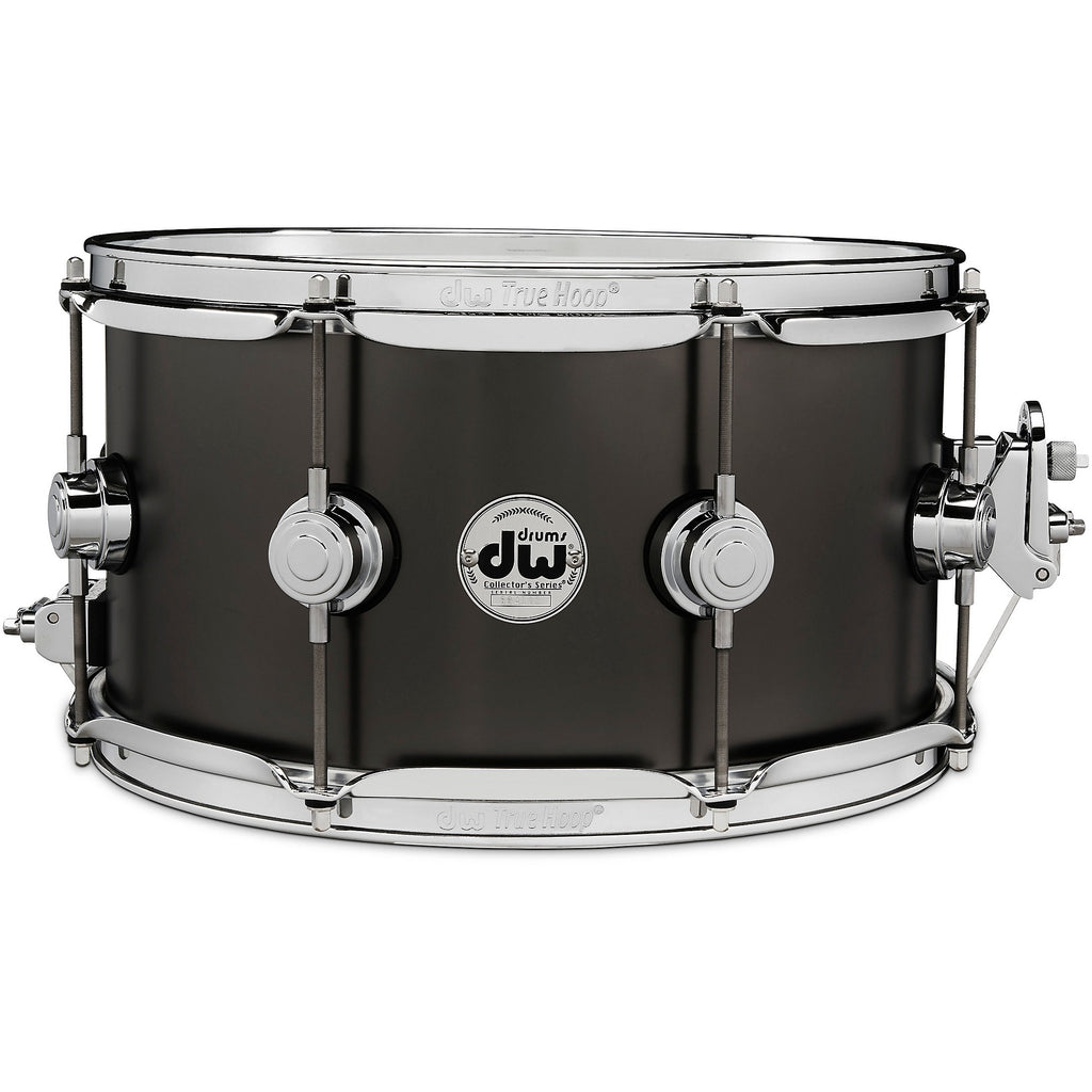 DW Collector's Series Satin Black Over Brass Snare Drum With Chrome Hardware