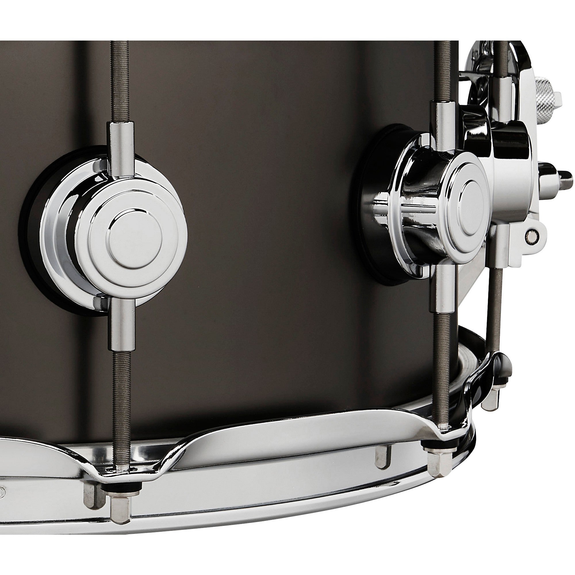DW Collector's Series Satin Black Over Brass Snare Drum With Chrome Hardware