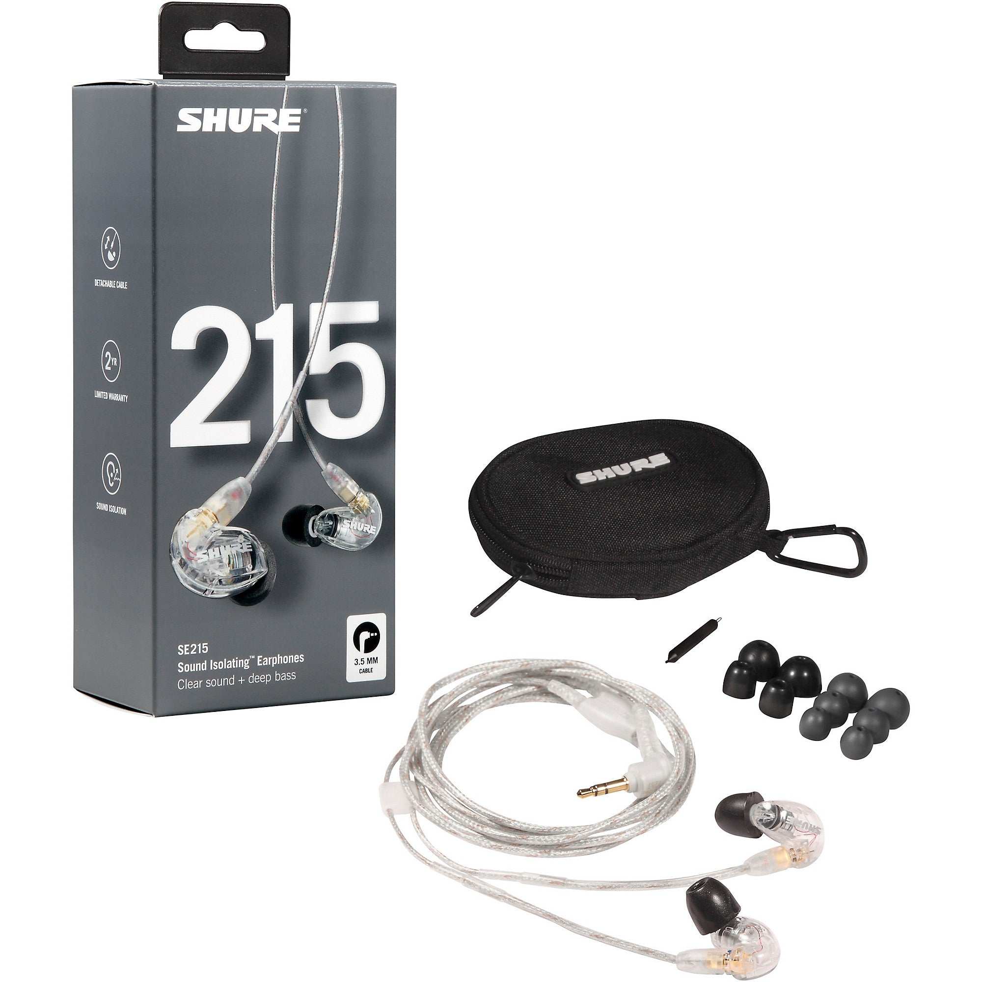 Shure SE215 Dynamic MicroDriver Earphones