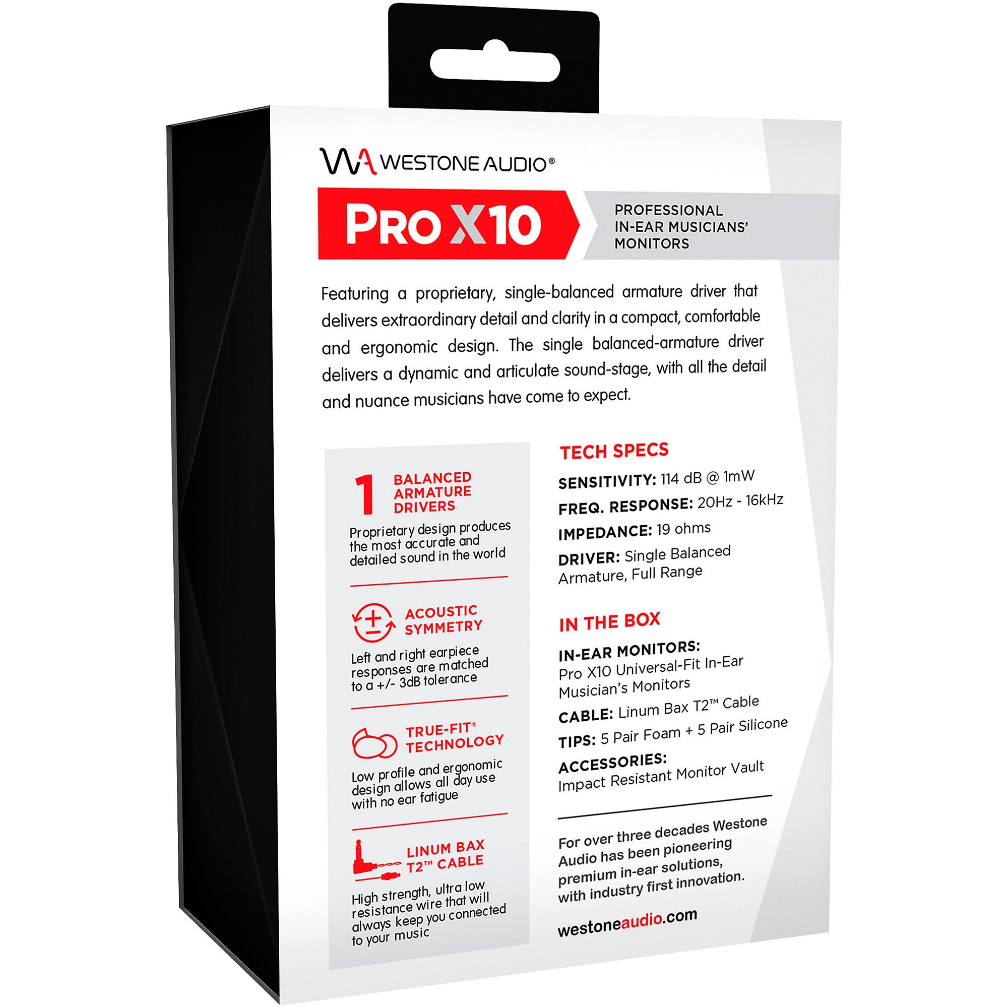 Westone Audio Pro X10 Professional In-Ear Monitors Clear