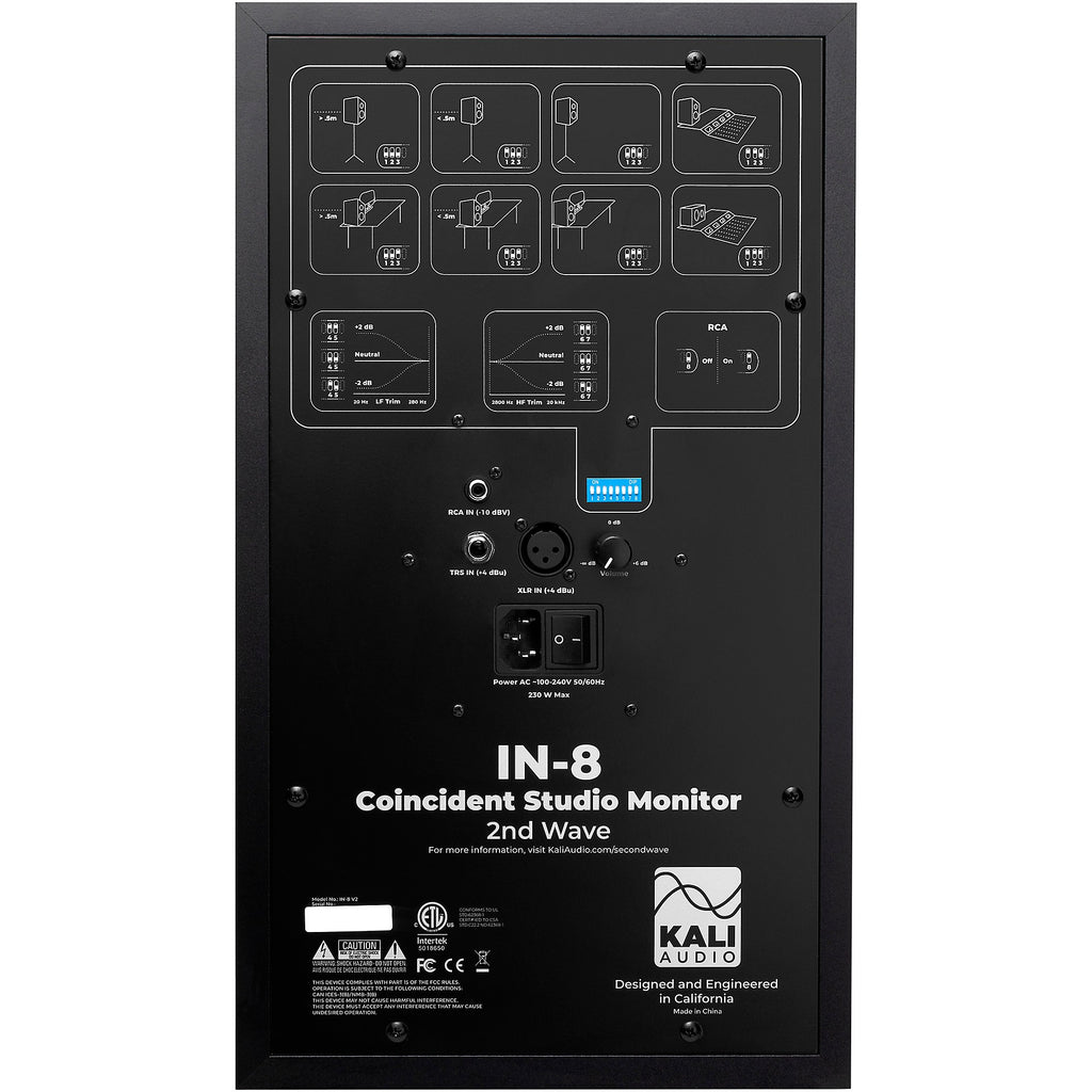 Kali Audio IN-8 V2 8-inch 3-Way Powered Studio Monitor (Each) Black