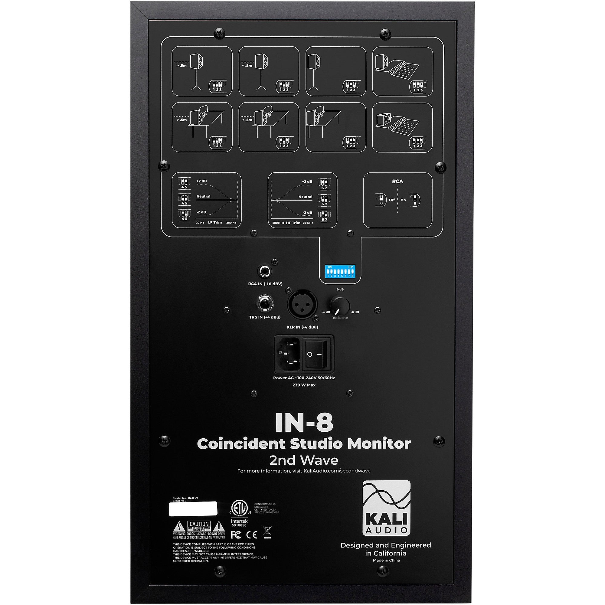 Kali Audio IN-8 V2 8-inch 3-Way Powered Studio Monitor (Each) Black