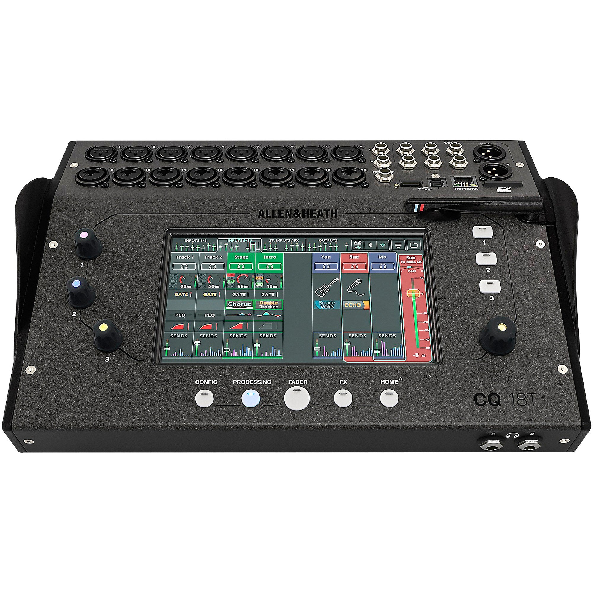 Allen & Heath CQ-18T Digital Mixer With 7-inch Touchscreen, Wi-Fi and Bluetooth Connectivity