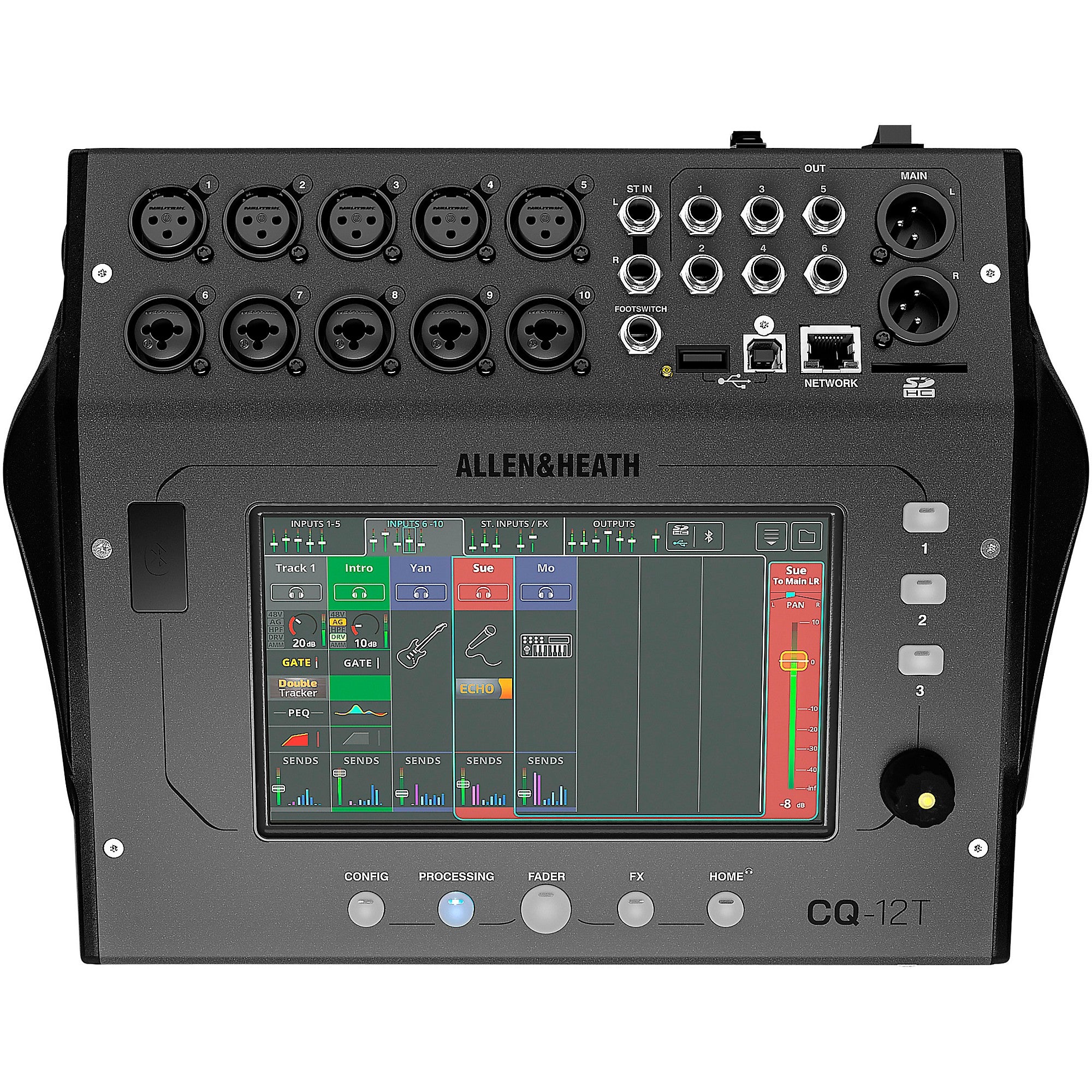 Allen & Heath CQ-12T Digital Mixer With 7-inch Touchscreen and Bluetooth Connectivity