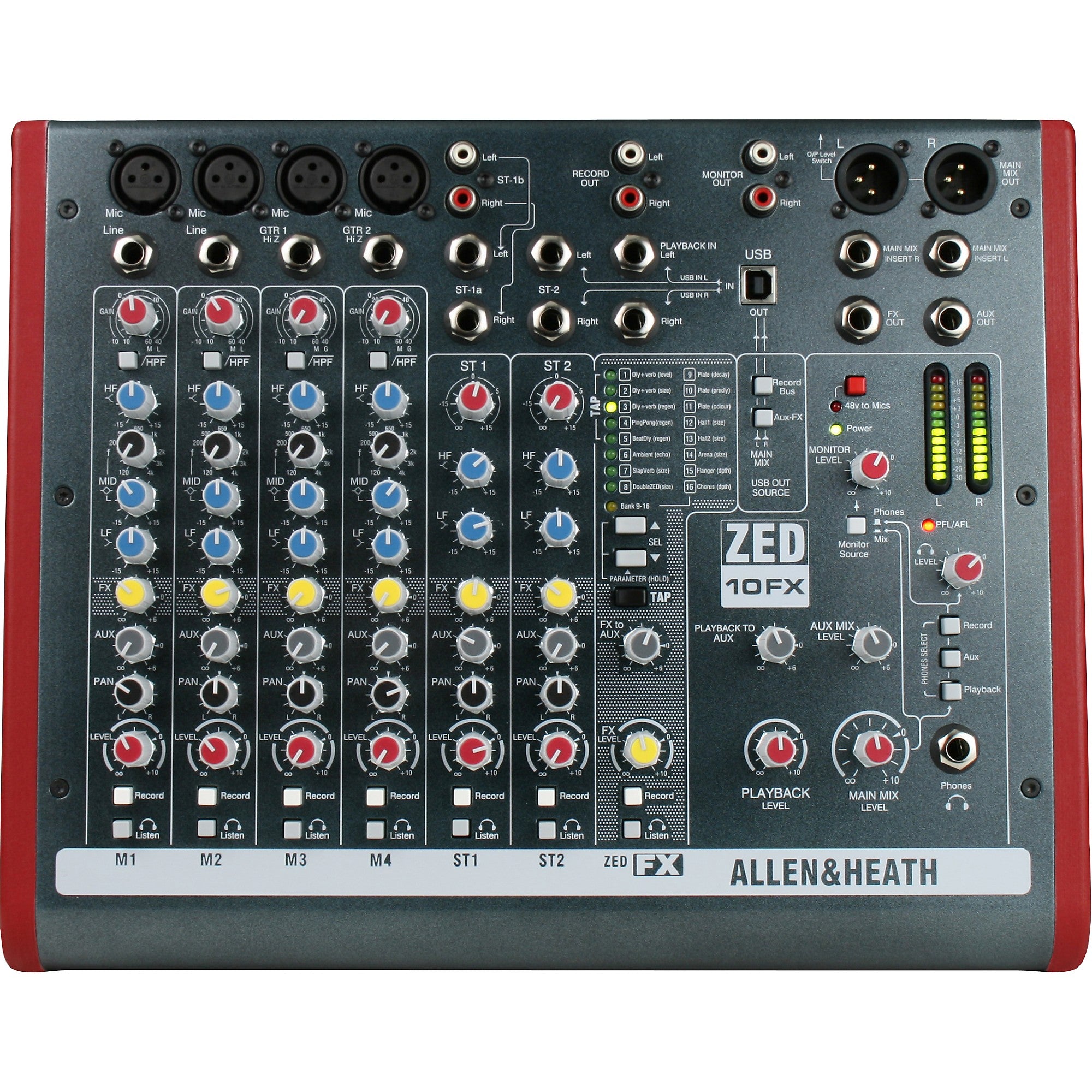 Allen & Heath ZED-10FX 6-Channel USB Mixer With Effects