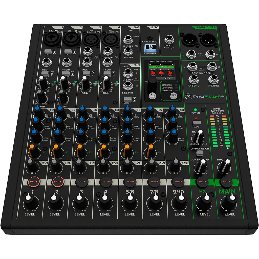 Mackie ProFX10v3+ 10-Channel Analog Mixer With Enhanced FX, USB Recording Modes and Bluetooth