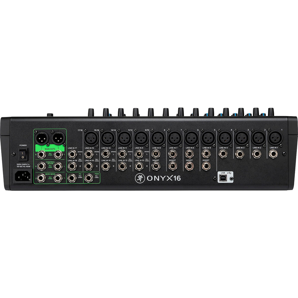 Mackie Onyx16 16-Channel Premium Analog Mixer With Multi-Track USB And Bluetooth