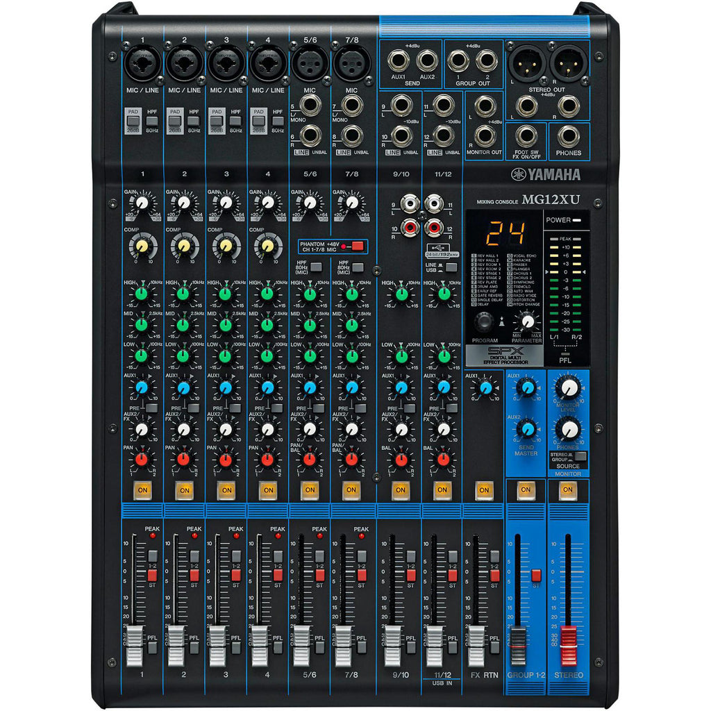 Yamaha MG12XU 12-Channel Mixer With Rack Mount Kit and Case