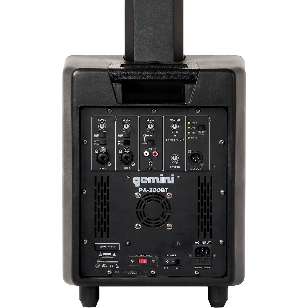 Gemini PA-300BT Portable Line Array Column PA Speaker System