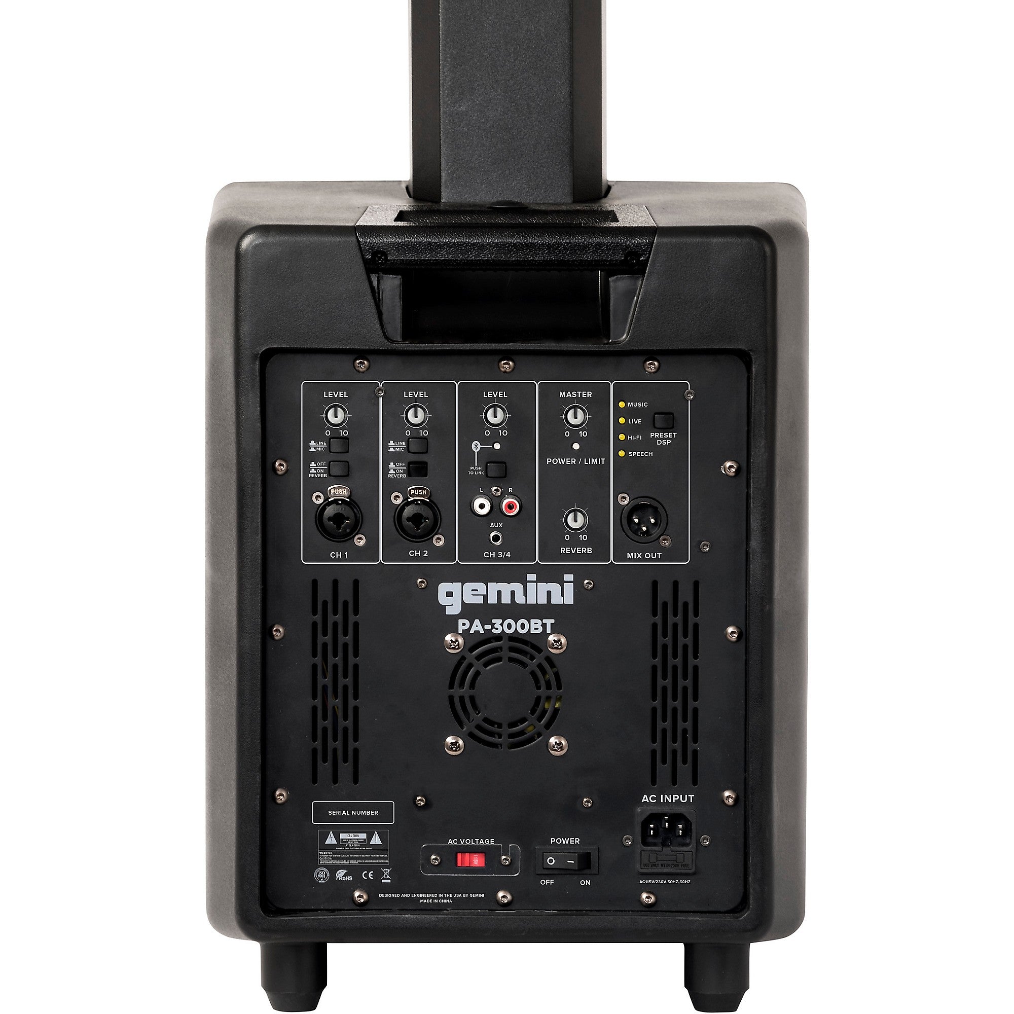 Gemini PA-300BT Portable Line Array Column PA Speaker System