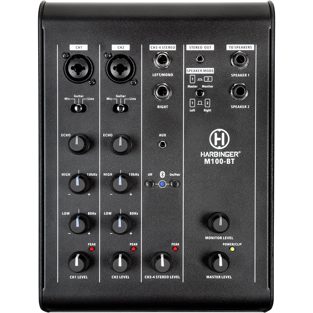 Harbinger M100-BT Portable PA With Bluetooth and Custom Carry Bags 8-inch Mains