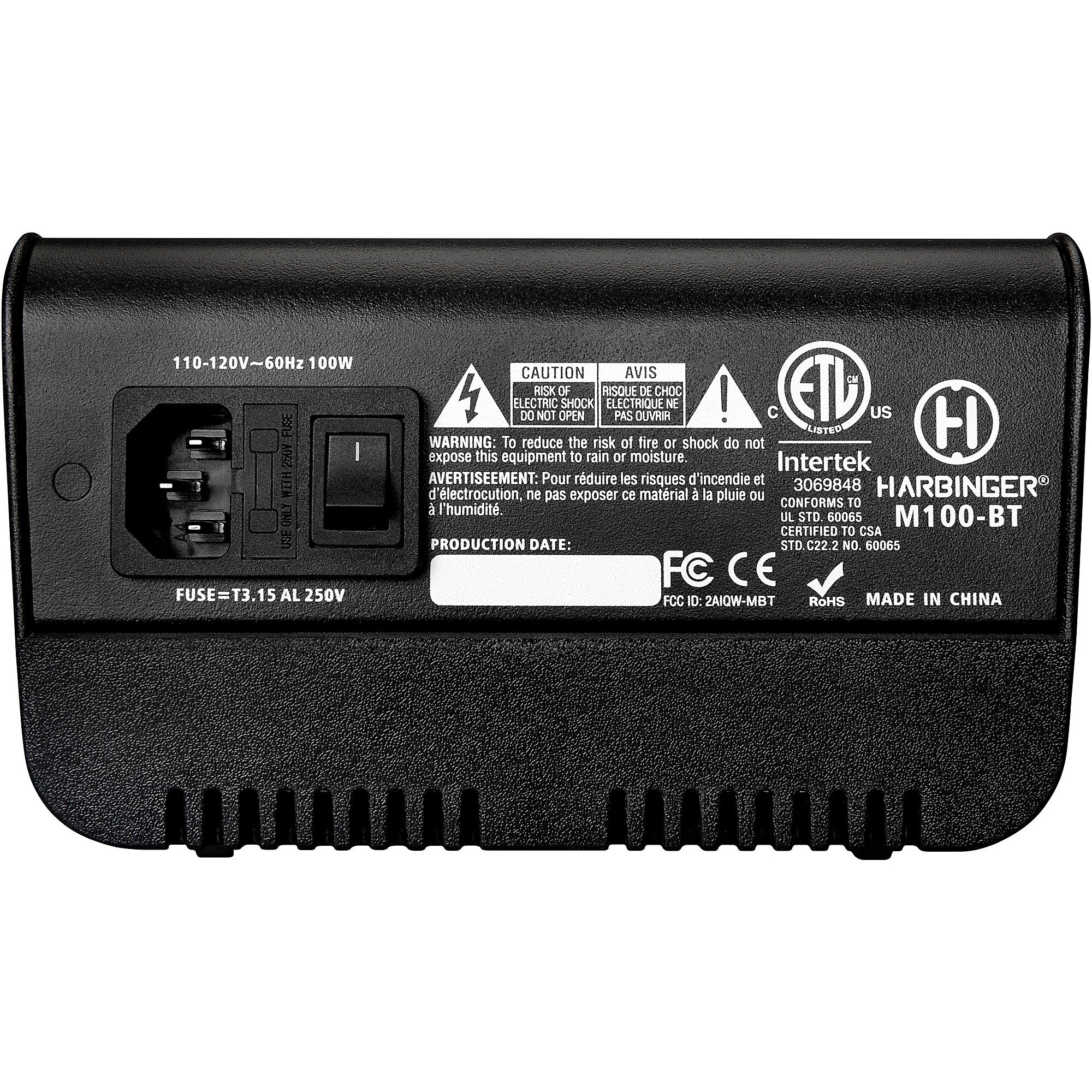 Harbinger M100-BT Portable PA With Bluetooth and Custom Carry Bags 8-inch Mains