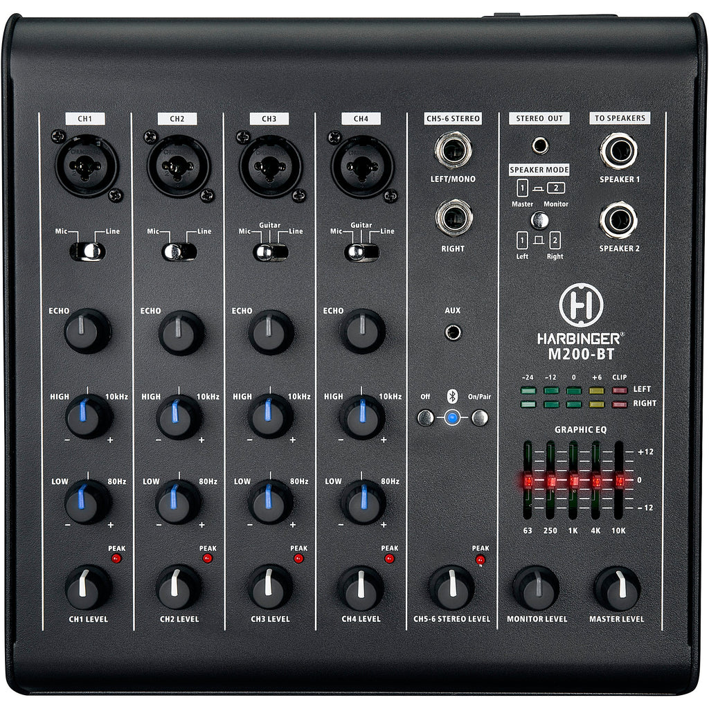Harbinger M200-BT Portable PA System With Bluetooth and Custom Carry Bags 10-inch Mains