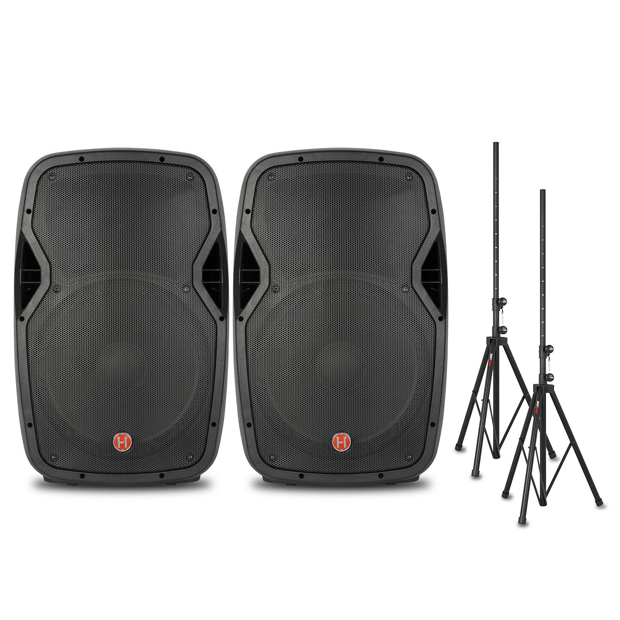 Harbinger Package With VARI V1015 15-inch Powered Speakers and Stands