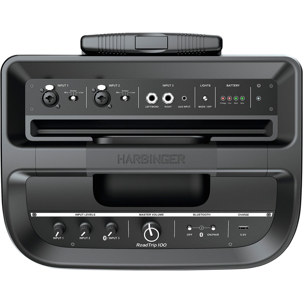 Harbinger RoadTrip 100 Mobile Sound System With Lights, Microphone & Battery Power