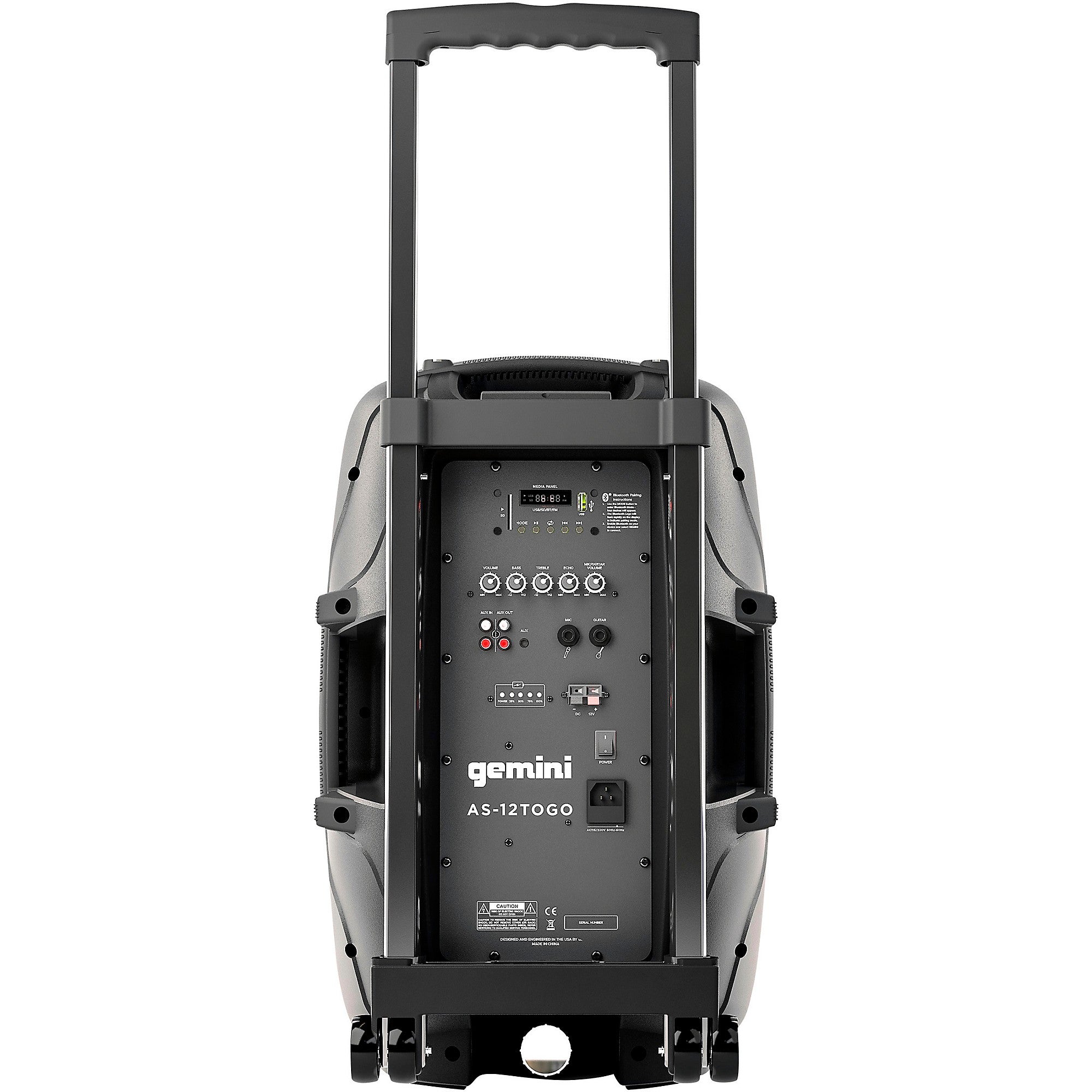 Gemini AS-12TOGO 12-inch Portable Wireless Bluetooth Loudspeaker