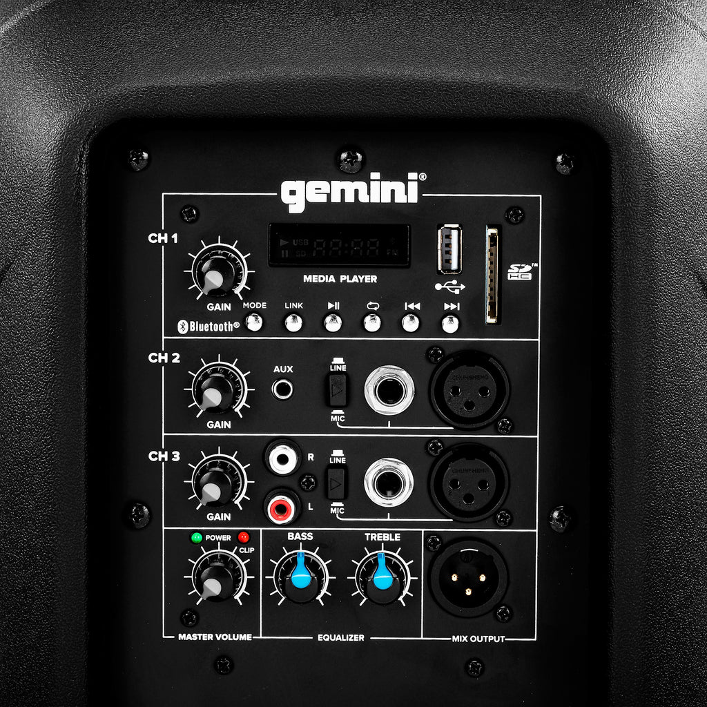 Gemini AS-2110BT 10-inch 1,000W Powered Loudspeaker With Bluetooth