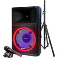Gemini GSP-L2200PK Active 15-inch LED Portable Bluetooth Speaker With Stand and Mic