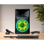 Gemini GSP-L2200PK Active 15-inch LED Portable Bluetooth Speaker With Stand and Mic