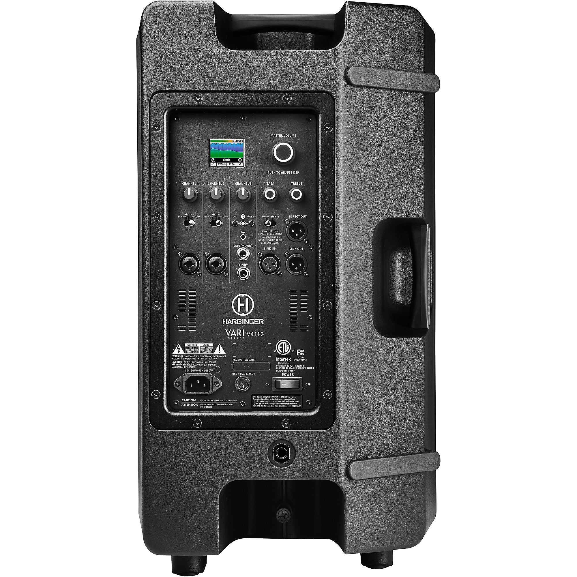 Harbinger VARI V4112 12-inch 2,500W Powered Speaker With Tunable DSP and iOS App Black