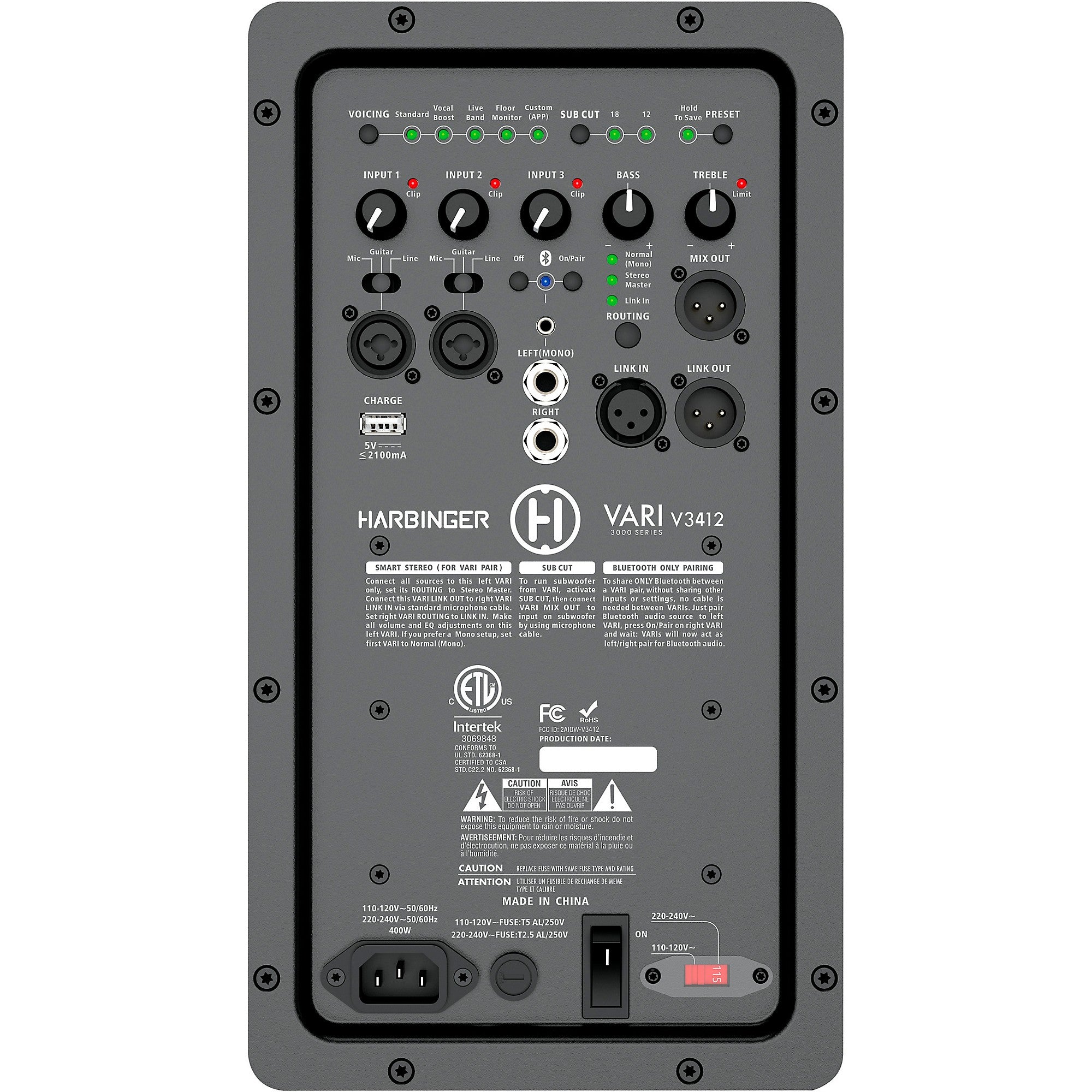Harbinger VARI V3412 12-inch Powered 2-Way Loudspeaker