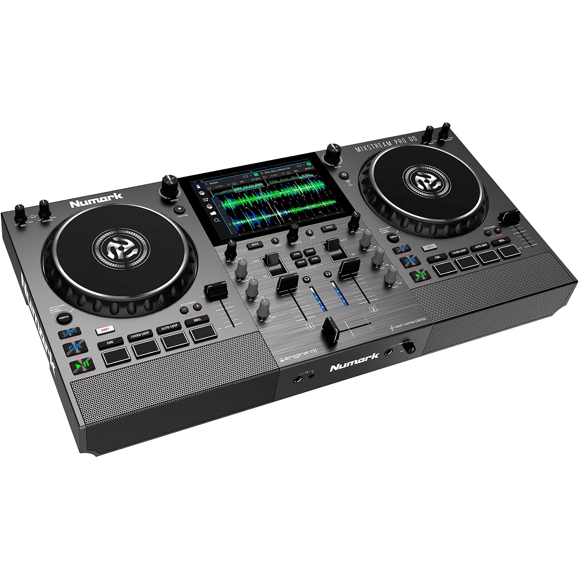 Numark Mixstream Pro Go Battery-Powered Standalone Streaming 2-Channel DJ Controller