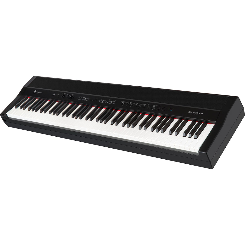 Williams Allegro IV 88-Key Digital Piano With Bluetooth and Sustain Pedal Black