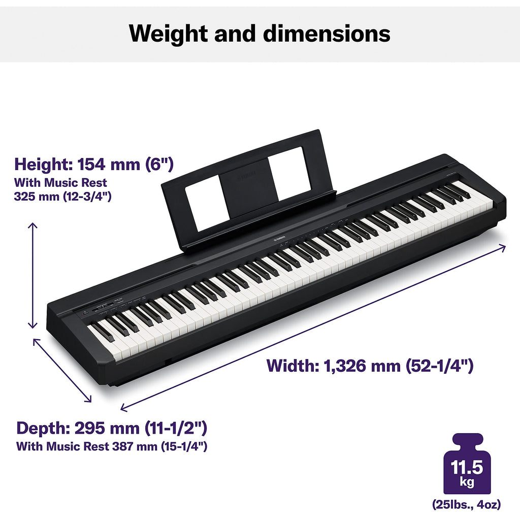 Yamaha P-45 88-Key Weighted-Action Digital Piano Black