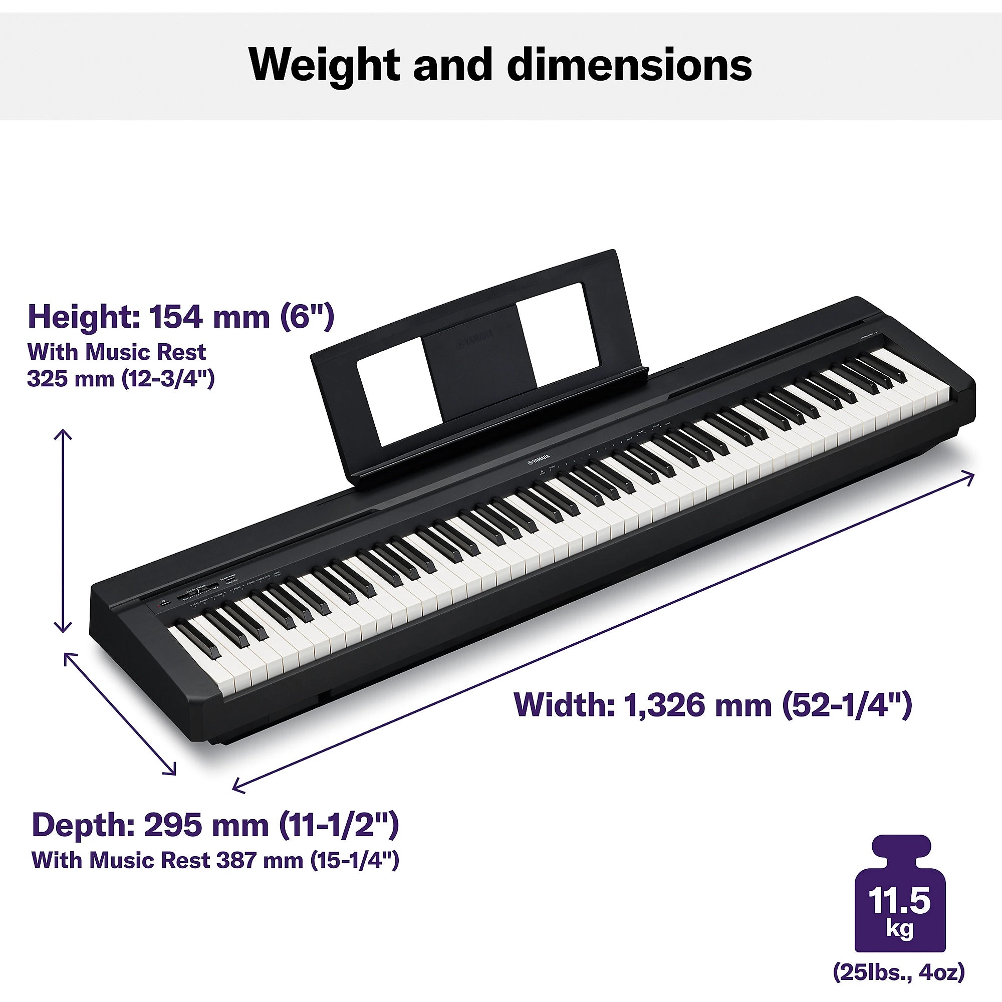 Yamaha P-45 88-Key Weighted-Action Digital Piano Black