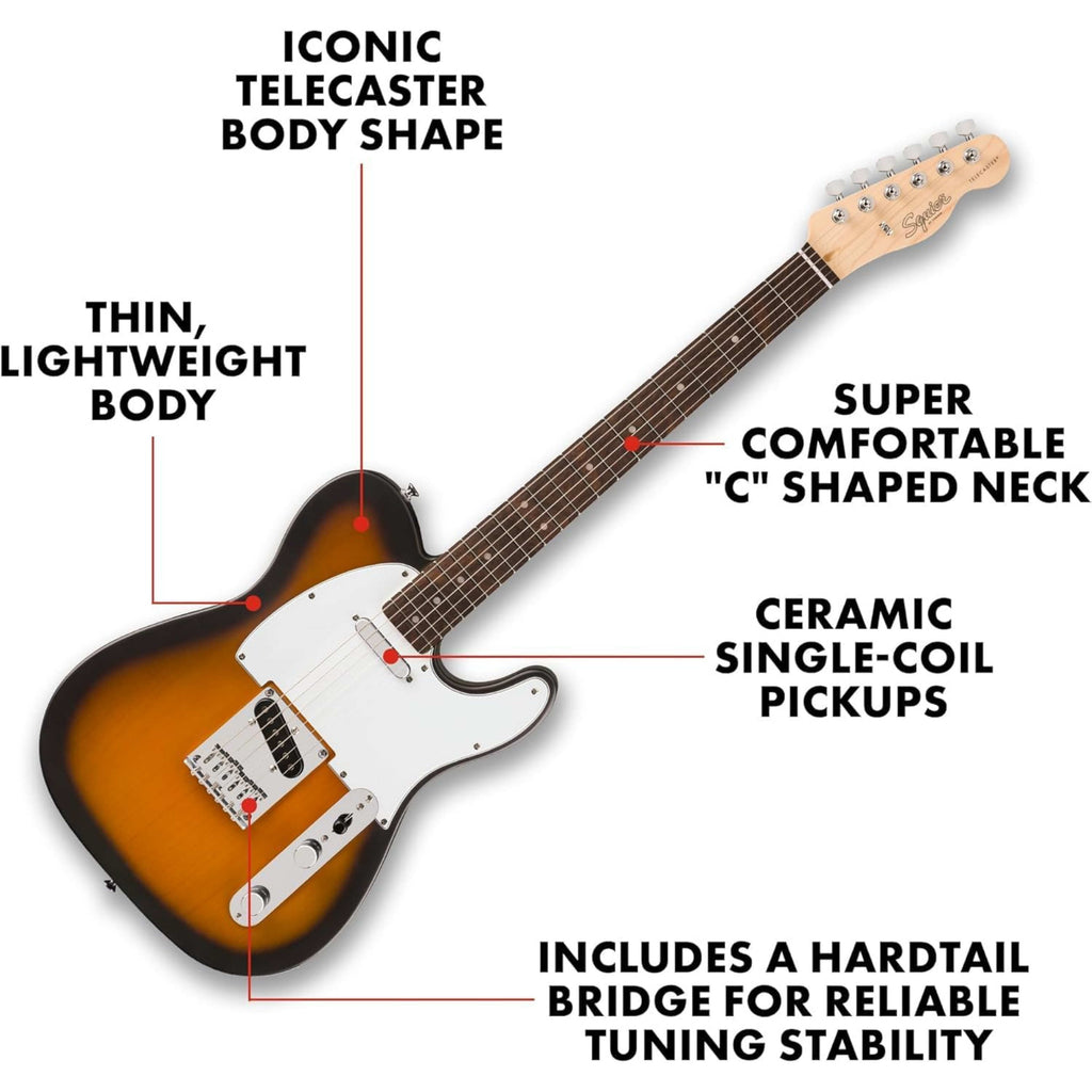 Squier Debut Series Telecaster Electric Guitar 2-Colour Sunburst