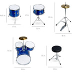 LW Essentials® Basic 5-Piece Junior Kids Drum Set with Hardware