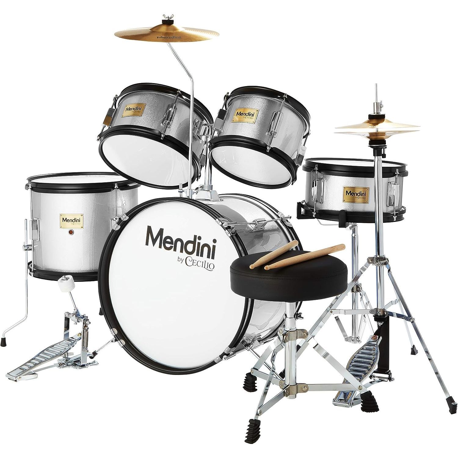 LW Essentials® Basic 5-Piece Junior Kids Drum Set with Hardware