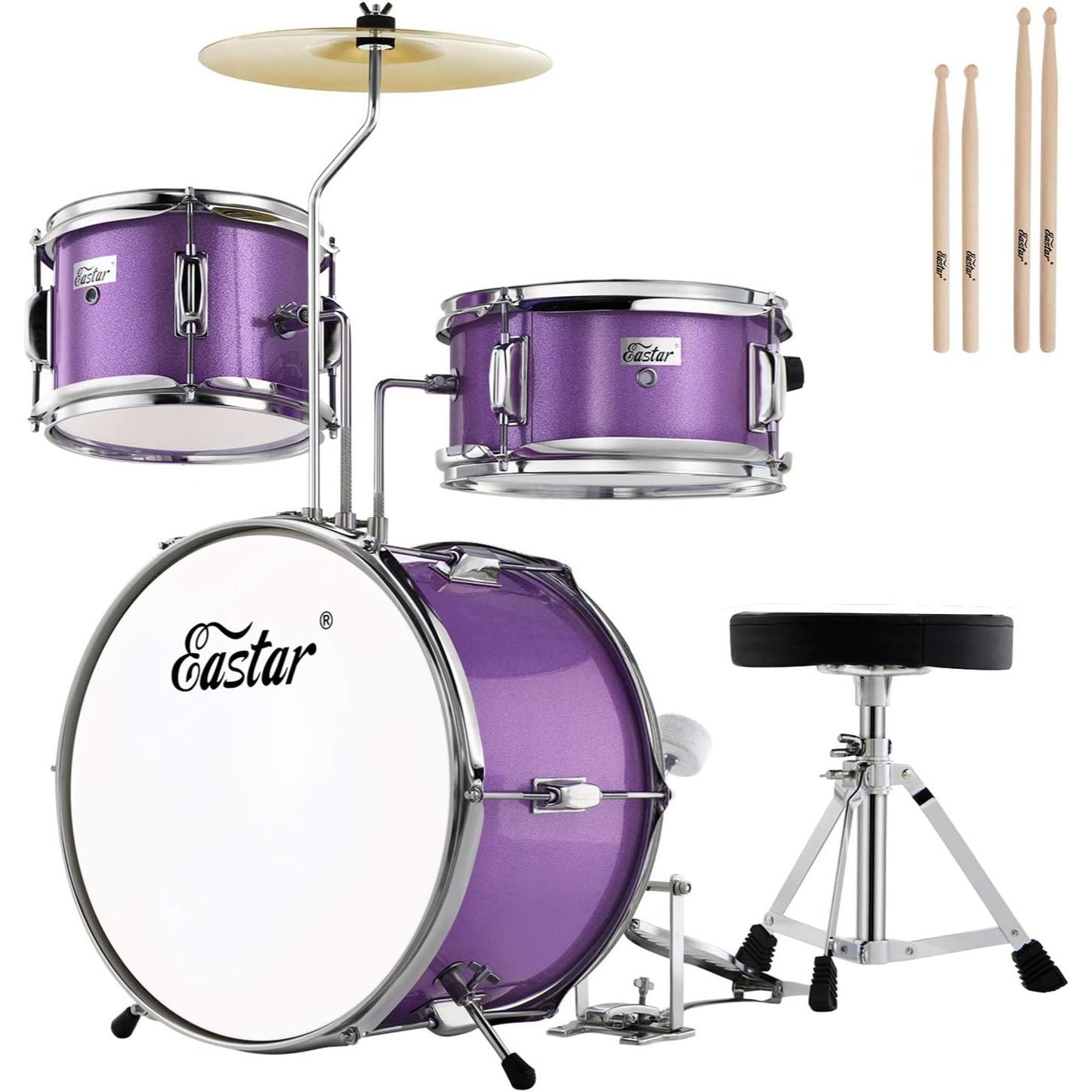 LW Essentials® Basic 3-Piece Junior Kids Drum Set with Hardware