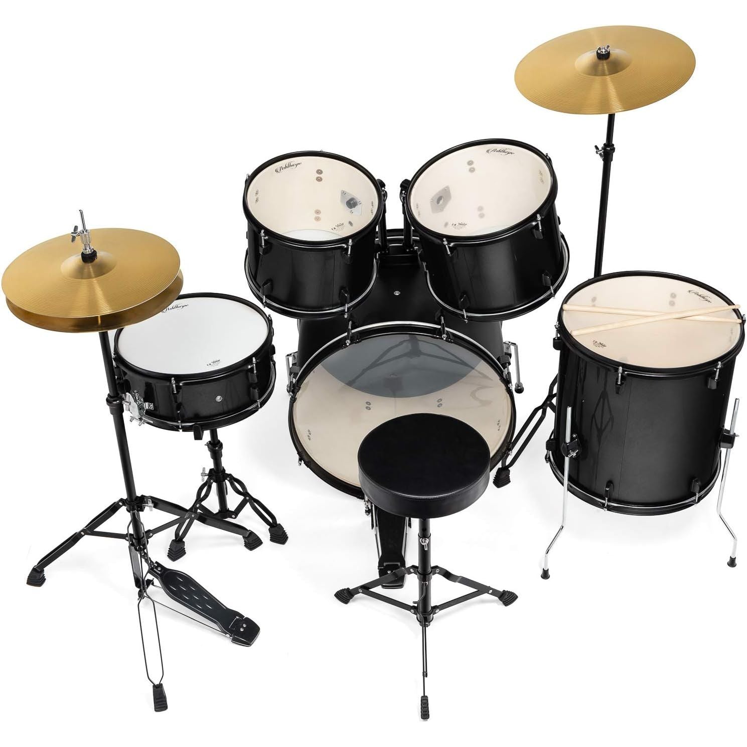 LW Essentials® Premium 5-Piece Complete Drum Set with Hardware
