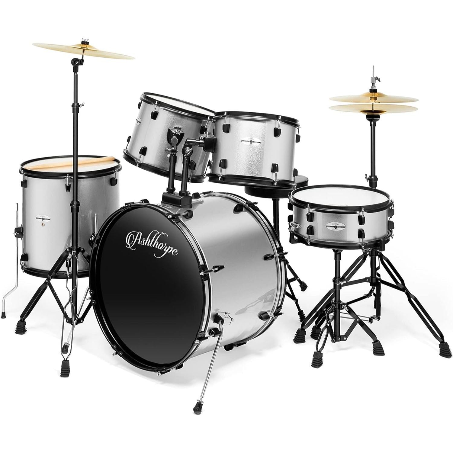 LW Essentials® Premium 5-Piece Complete Drum Set with Hardware
