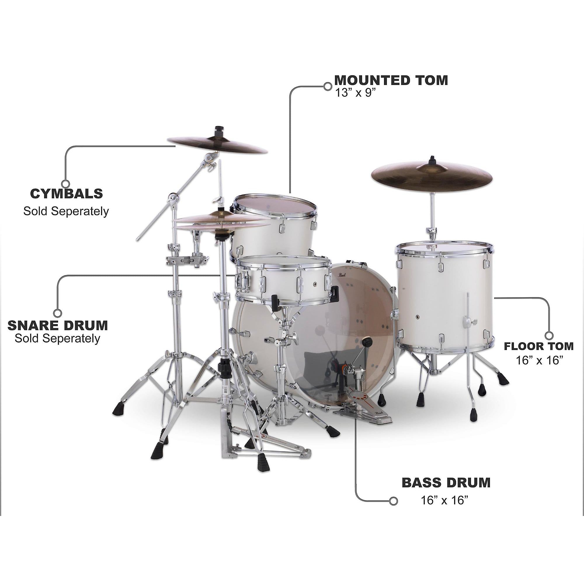 Pearl Decade Maple 3-Piece Shell Pack With 24-inch Bass Drum