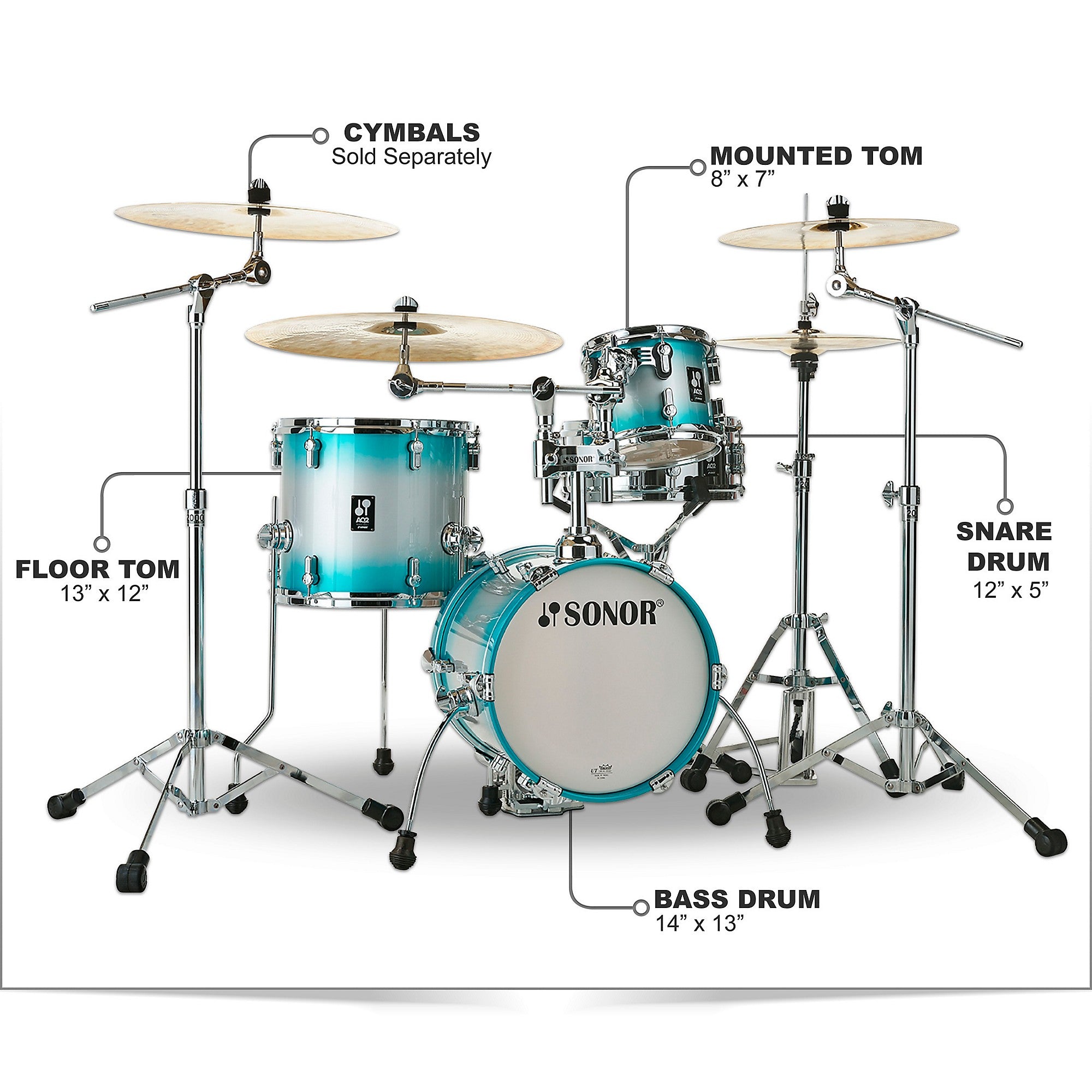 SONOR AQ2 Martini Maple 4-Piece Shell Pack