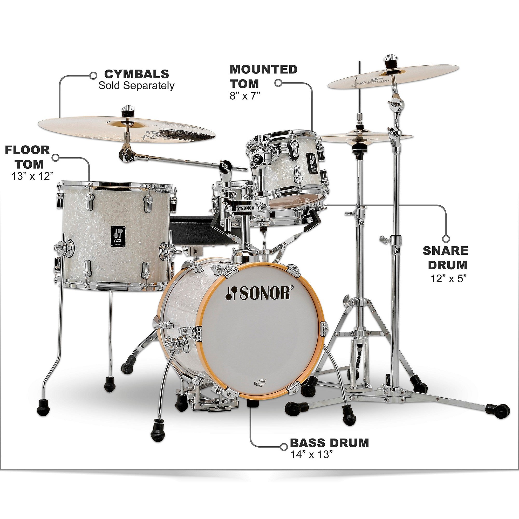 SONOR AQ2 Martini Maple 4-Piece Shell Pack