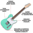 Squier Debut Series Telecaster Electric Guitar Sea Foam Green