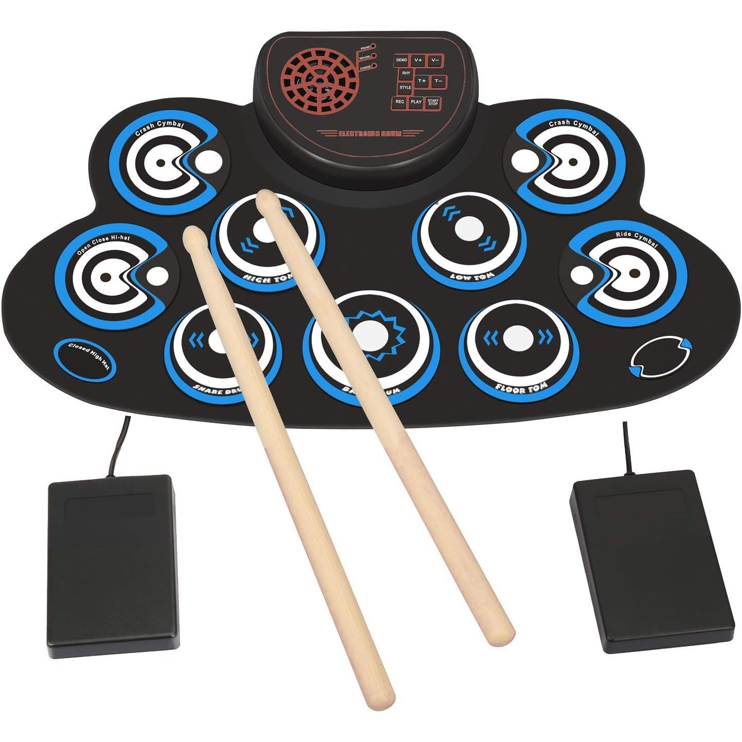 LW Essentials® Basic Kids Electronic 7-Pad Roll-Up Drum Set with Built-in Speaker