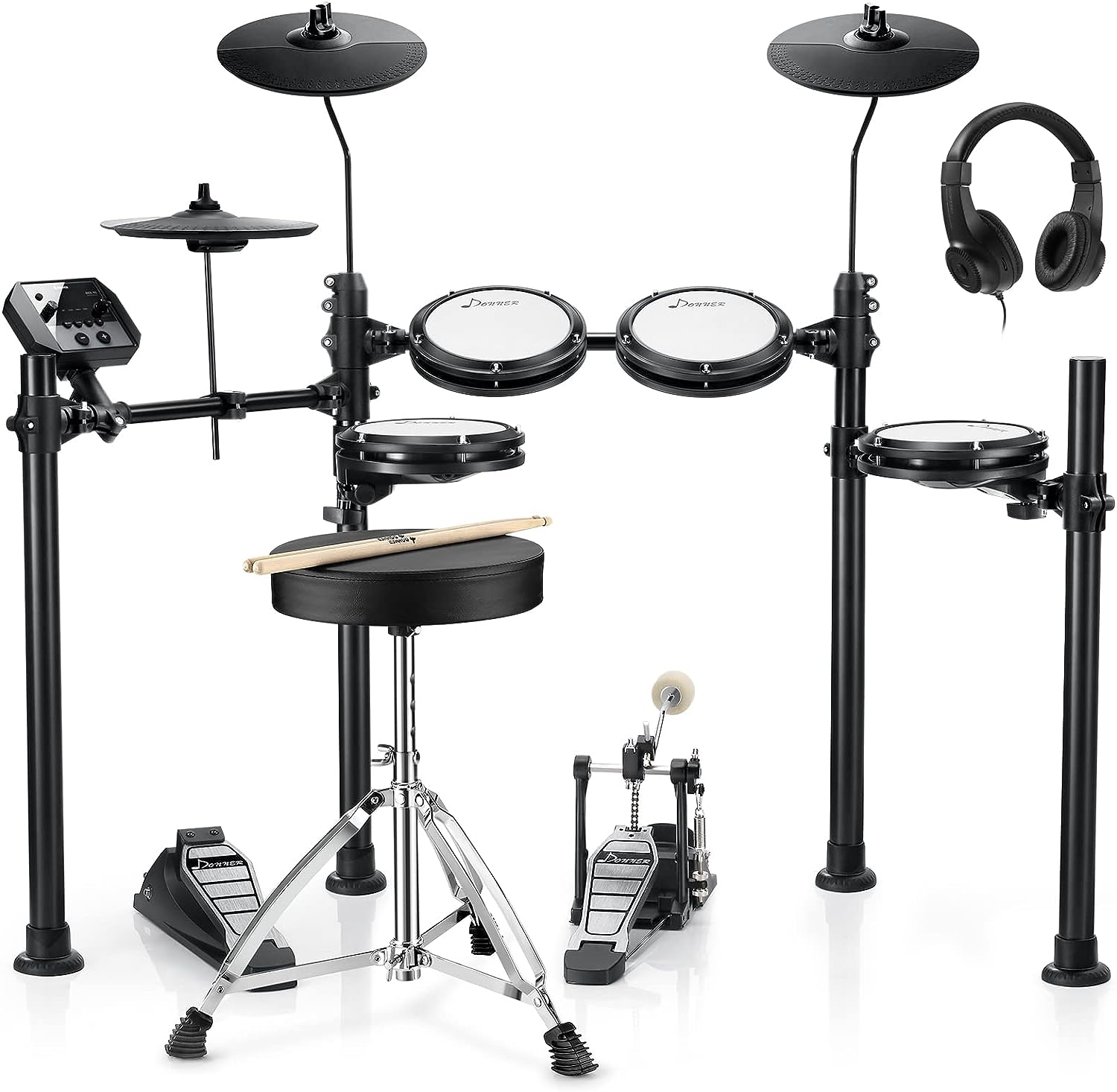 LW Essentials® Premium Electronic Drum Set with Mesh Heads and Bluetooth