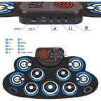 LW Essentials® Basic Kids Electronic 7-Pad Roll-Up Drum Set with Built-in Speaker
