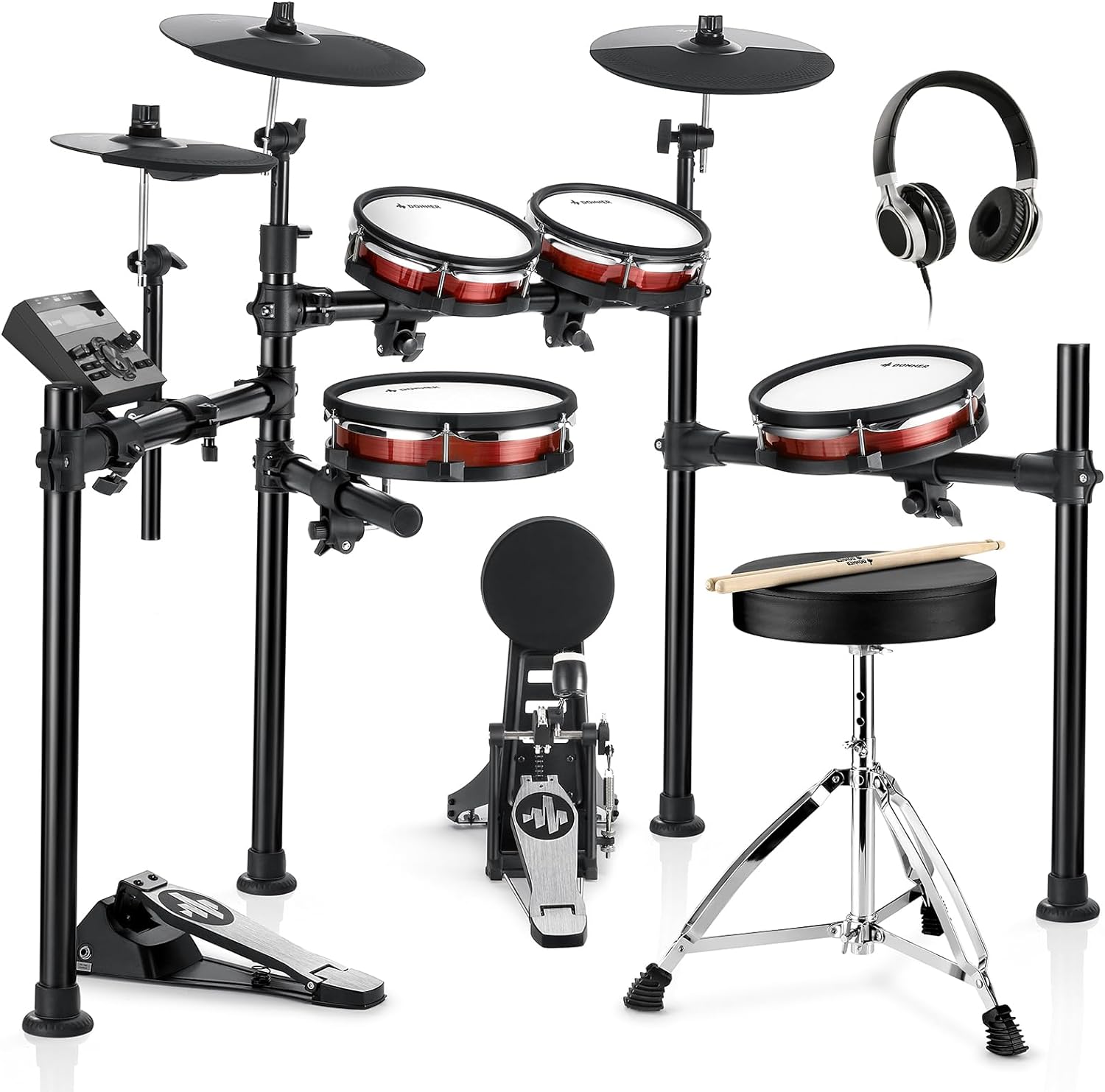 LW Essentials® Premium Electronic Drum Set with Mesh Heads and Bluetooth