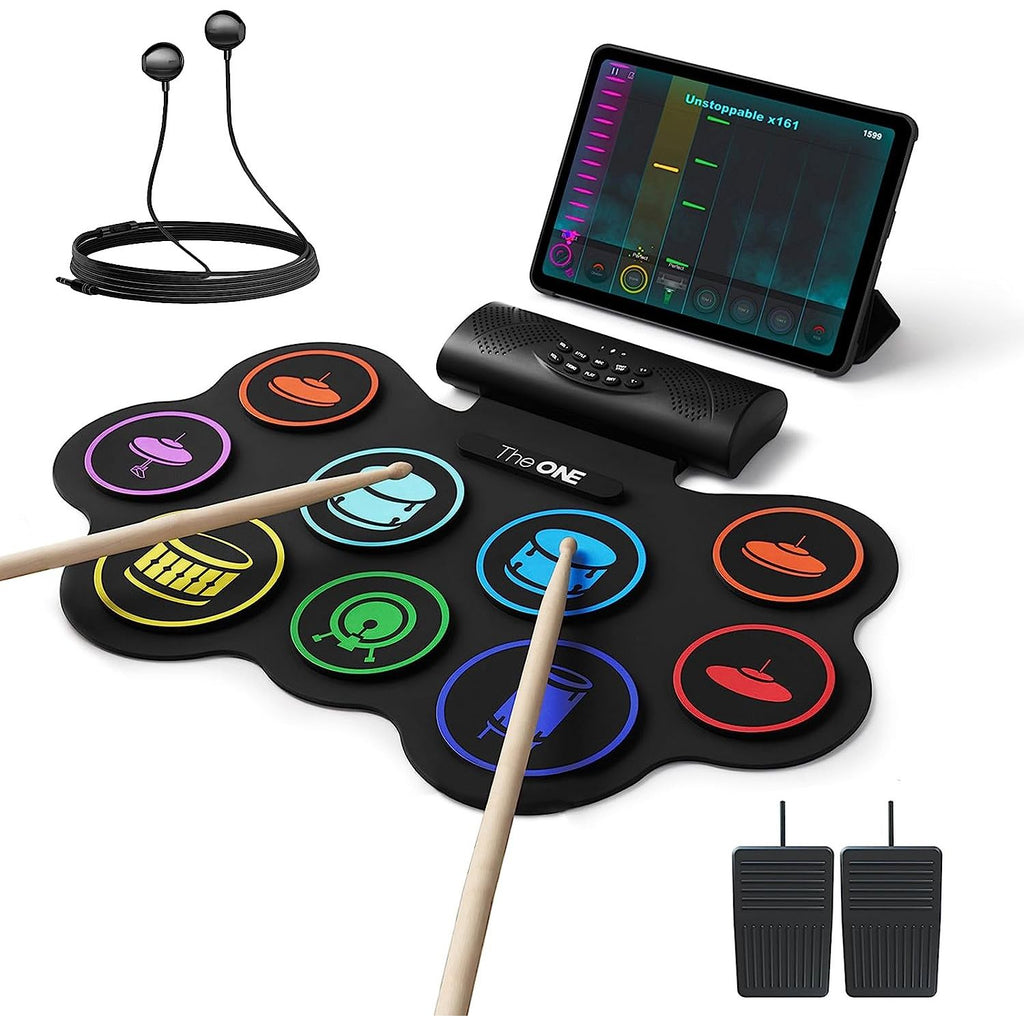 LW Essentials® Premium Kids Electronic 9-Pad Roll-Up Drum Set with Built-in Speaker