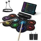 LW Essentials® Premium Kids Electronic 9-Pad Roll-Up Drum Set with Built-in Speaker