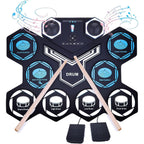 LW Essentials® Premium Kids Electronic 9-Pad Roll-Up Drum Set with Built-in Speaker