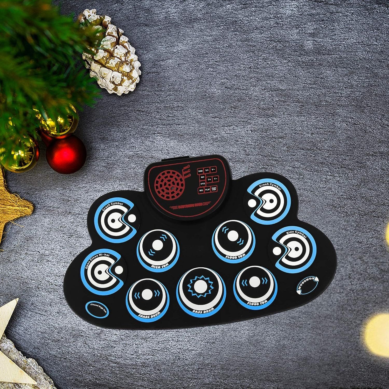 LW Essentials® Basic Kids Electronic 7-Pad Roll-Up Drum Set with Built-in Speaker